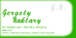 gergely maklary business card