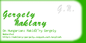 gergely maklary business card